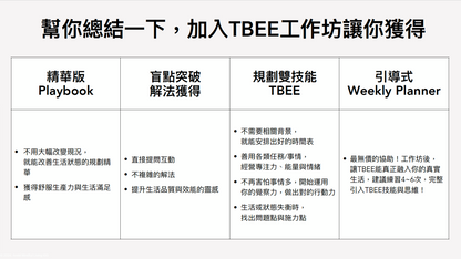 夏季即將開放！引導式兩日工作坊 - 時間區塊×情緒模型規劃雙技能（1小時/日）